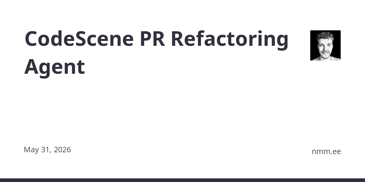 CodeScene PR Refactoring Agent
